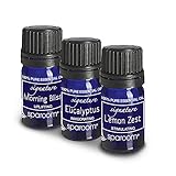 SpaRoom Premium Therapeutic Grade 100% Pure Essential Oils Set , Vitality Blend Includes Morning Bliss, Eucaplyptus, Lemon Zest, 5 mL, 3 Pack