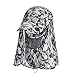 Sun Caps Fishing Hats Neck Face Flap Cover Solar Protection Sunscreen Garden Camouflage Sports Outdoor Hiking Beach Desert (Gray)