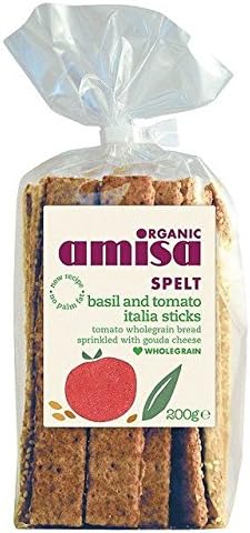 Amisa Organic Spelt Basil & Tomato Italia Sticks 200g