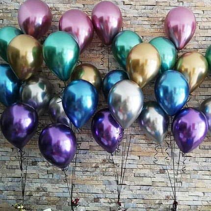 60 Pieces 12inch Chrome Shiny Metallic Latex Balloons for Birthday Wedding Grad Theme Party