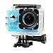 Lightdow LD6000 WiFi 1080P HD Sports Action Camera Kit - App Remote Control 30m Waterproof 2.0 Inch LCD Screen 170 Degree Wide Angle 2 Rechargeable Batteries and Mounting Accessories (Blue+WiFi)