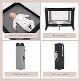 Graco Compact Travel Cot Lightweight Folding with Carry Bag Black Grey view 3