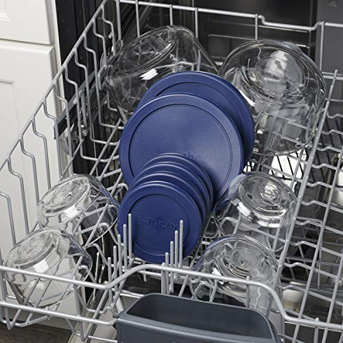 Anchor Hocking Round Food Storage Containers with Blue SnugFit Lids