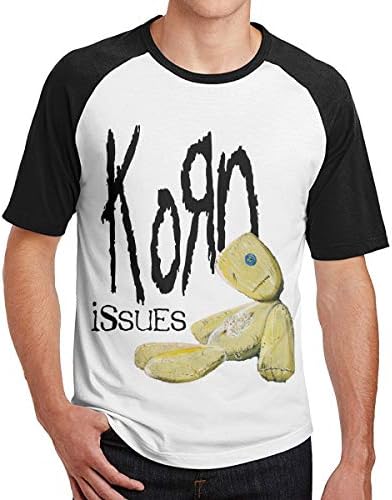 MaryMSheaC Mans Tops T-Shirt Korn Issues Black and White Youth Boys Raglan T-Shirt
