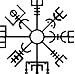 WickedGoodz Black Vegvísir Viking Compass Vinyl Static Cling - Viking Decoration - Vegvísir Rune Decor - Norse Scandinavian Gift