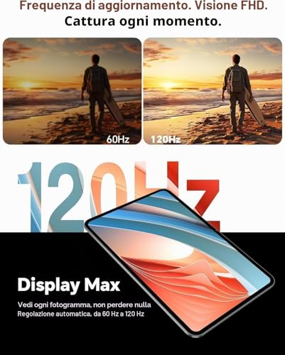TECLAST T65 Tablet 13.4 Inch 120Hz Display Tablet Android 16, Dual SIM 4G LTE + 5G WiFi, 2.2GHz Octa-Core, 26GB RAM+256GB ROM(TF 4TB) Widevine L1 1080P/13MP/BT5/GPS/OTG, with Keyboard+Case+Pen