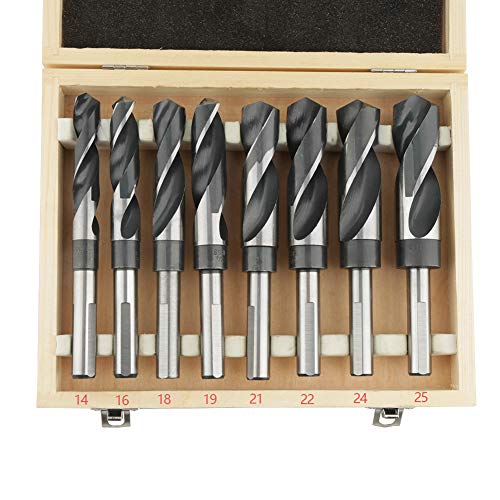 Blacksmith Drill Bit Set, 8 Piece 1/2 Inch Triangle Shank HSS Blacksmith Twist Drill Bits for Plastics Aluminum Copper with Storage Case(14mm, 16mm, 18mm, 19mm, 21mm, 22mm, 24mm, 25mm)