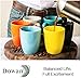 DOWAN Coffee Mugs Set of 6 Tea Cups 14 Ounces Large Handle Mugs for Cocoa, Tea, Women, Men (New Porcelain)