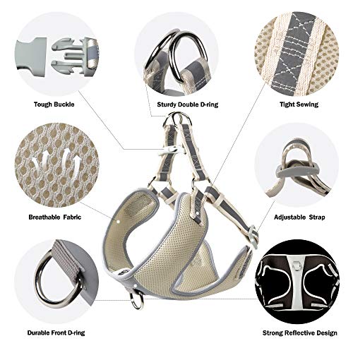 TwoEar No Pull Stepin Dog Harness，Reflective Adjustable Puppy Vest