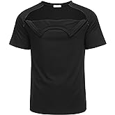 Deyeek Unisex Chemo Port Shirts Post Shoulder Surgery Recovery Shirts Tear Away Side Zippers Off Full Open Chemo Clothing