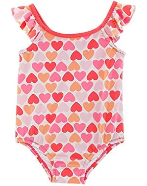 Baby Girls' Heart Print Swimsuit