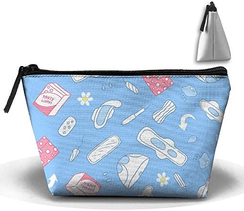 Sanitary Napkin Blue Travel Bag Makeup Bag Storage Toiletries Cords And Chargers Zipper Pouch Bag Trapezoidal
