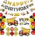 Ultimate Construction Party Supplies, Dump Truck Theme Birthday Decoration Kit for Boys, with Cake Toppers, Happy Birthday Banner, Balloons, Signs, Decors - PartyBuzz
