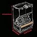 No Mess Acrylic Pet Parrots Birds Feeder with Perch Cage Automatic Food Feeder Cage Toy Parakeet Seed Food Container(M Double Type)thumb 2