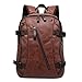 Bingirl Men Business Casual Backpacks for School Travel Bag Black PU Leather Men's Fashion Shoulder Bags Vintage Boys Men Backpack