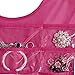 Valdler Dual Sides Hanging Jewelry Non-woven Organizer 30 Pockets 14 Hook-and loop Tabs Holder Storage Bag Without Hanger (Rose)