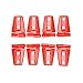 Bolaxin 8 pcs Engine Door Hood Hinge Cover for 4 Door Jeep Wrangler JK 2007-2016 (Red 8pcs)