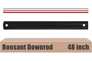 BOOSANT 48 INCH Ceiling Fan Downrod With Extended Wires,1 inch Outside Diameter, Extension Rod Only Ceiling Fans Compatible, Not Threaded(Black)