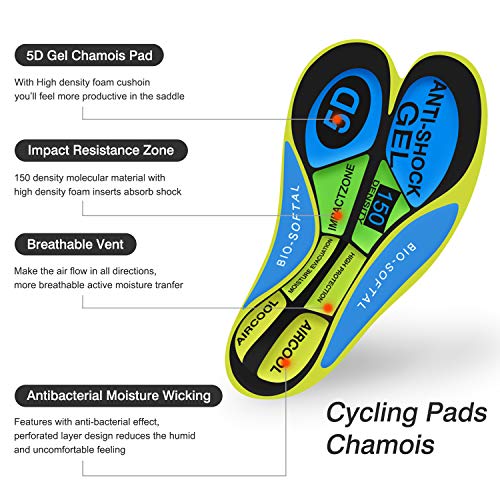 image for Ftiier Men’s Cycling Bib Shorts with 5D Padded Bike Bicycle Compress