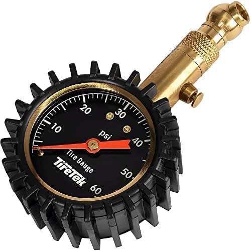 TireTek Tire Pressure Gauge 0-60 PSI - Heavy Duty Air Pressure Gauge ...