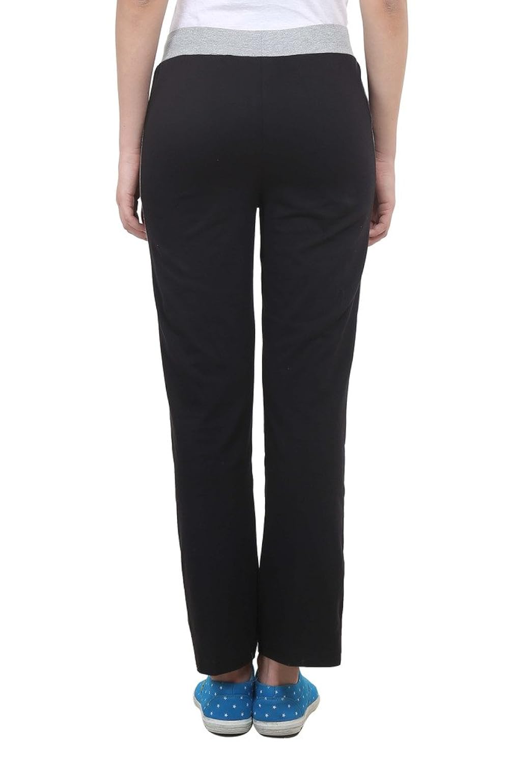vimal black cotton blend trackpant for women