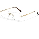 UNIEOWFA Titanium Rimless Glasses Frame for Men Rectangle Optical Frameless Eyeglasses Frame Lightweight Eyewear YJ2356
