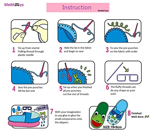Kids Sewing Kit for Girls Beginners My First Sewing Kit Handmade Craft Gifts By MeMo Toys (Purple Owl) - Thumbnail 4