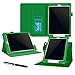 iPad Air 2 Case, Apple iPad Air 2 Leather Case, rooCASE Dual View Slim Fit Leather PU Folio Case, Green