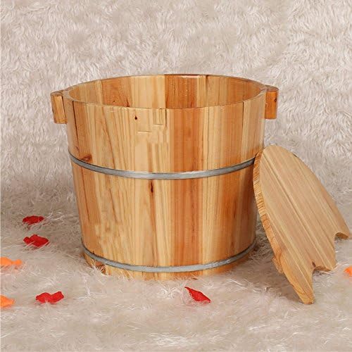 ERHANG Household Foot Bath Pedicure Bowl Wooden Foot Tub Foot Bath Barrel Foot Bath Barrel Foot Massage Basin Foot Tub,B