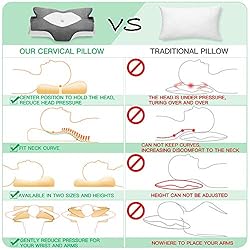 Elviros Cervical Memory Foam Pillow for Neck and
