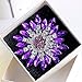 Polytree Women Flower Crystal Rhinestone Brooch Pins Wedding Bridal Gift (Dark Purple)