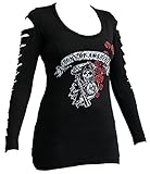 Sons of Anarchy Roses Laser Sleeve Top