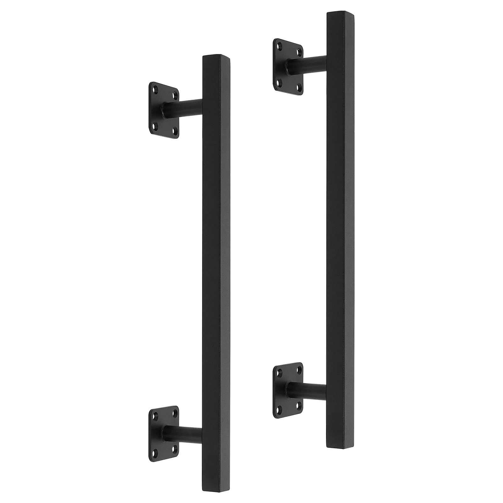Photo 1 of Purife 16'' Square Sliding Barn Door Handles and Pulls Pack of 2, Black Vintage Gate Pull Hanlde, Iron Handle for Gates, Garage, Sheds, Outdoor Fence, Interior Closet Handles