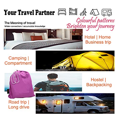 ALITA Travel Sheet Sleeping Bag Liner - 100% Pure Cotton, Breathable, Upgrade Camping Sheet - Barrier of dirts Everywhere  (Purple, Medium (120cm x 230cm)) - Thumbnail 5