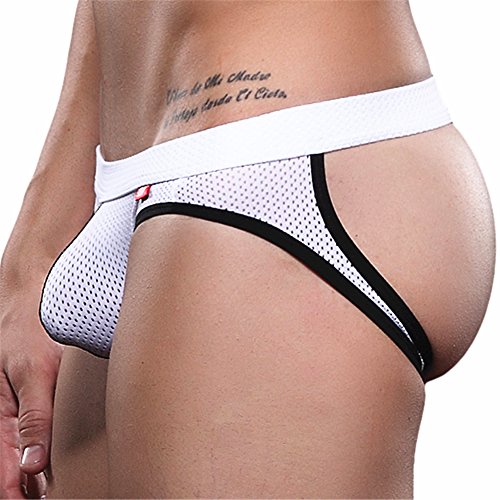 Anun men s mesh low-rise jock strap (m, white)