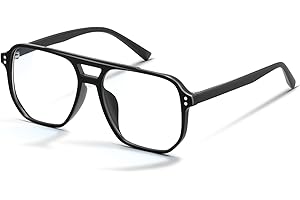 livho Vintage Aviator Blue Light Blocking Glasses, Fashion Oversized Frames with UV Protection Coating, Unisex Design