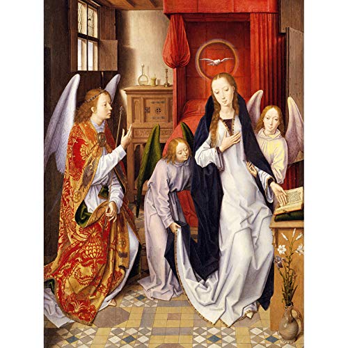 Artery8 Memling The Annunciation Painting Art Print Canvas Premium Wall Decor Poster Mural