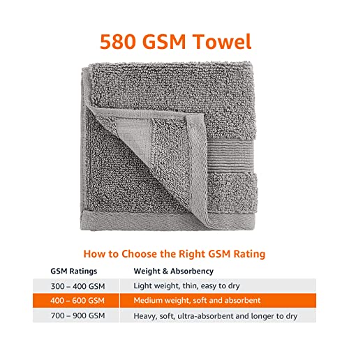 Amazon Basics Dual Performance Washcloths 12Pack, Warm Stone