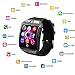 Bluetooth Smart Watch Phone Mobile Phone Unlocked Universal GSM Bluetooth 4.0 NFC Music Player Camera Calendar Stopwatch Sync for Android iPhone Google Huawei Smartphones Plus Backup Battery (Black)
