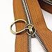 YaHoGa #5 Antique Brass Metallic Nylon Coil Zippers by The Yard Bulk Brown Tape 10 Yards with 20pcs Sliders for DIY Sewing Tailor Craft Bag (Anti-Brass Brown)