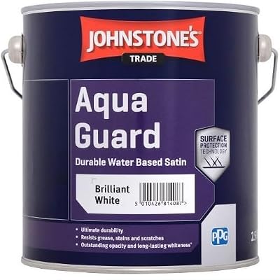 Johnstone's Trade Aqua Guard Durable Water Based Satin White 1 Litre