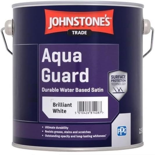 Johnstone's Trade Aqua Guard Durable Water Based Satin White 1 Litre