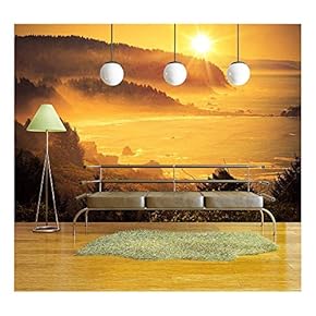 California Coastal Sunset. Shoreline Between Crescent City - Removable Wall Mural | Self-Adhesive Large Wallpaper - 66x96 inches