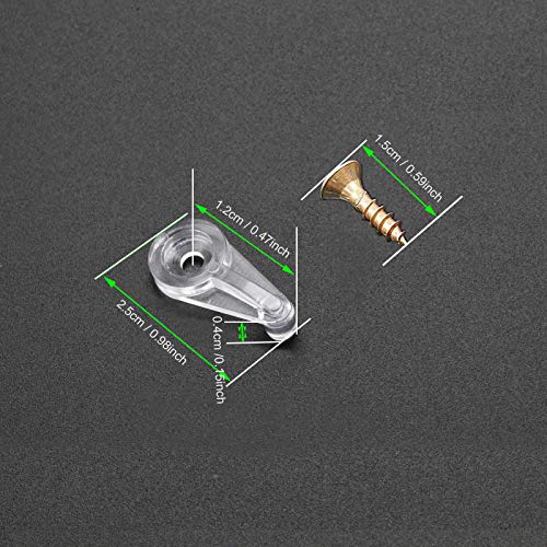 Hydanle Door Glass Retainer Clips Kit, Plastic, Clear, Offset