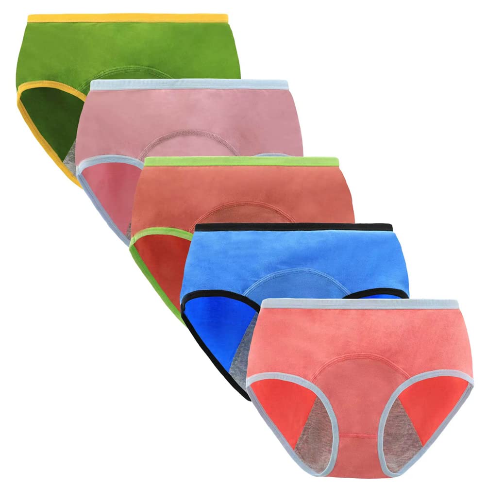 Anntry Big Girl's Protective Cotton Menstrual Period Panties Teens Breathable Leakproof Briefs Women Postpartum Underwear(Must Wear with Pad or Tampon)