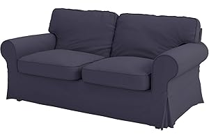 HomeTown Market Heavy Cotton Ektorp Sofa Cover Replacement is Made Compatible for Ektorp Sofa Cover, 3 Seat Loveseat Or Armchair Slipcover Replacement (Dark Gray Loveseat)