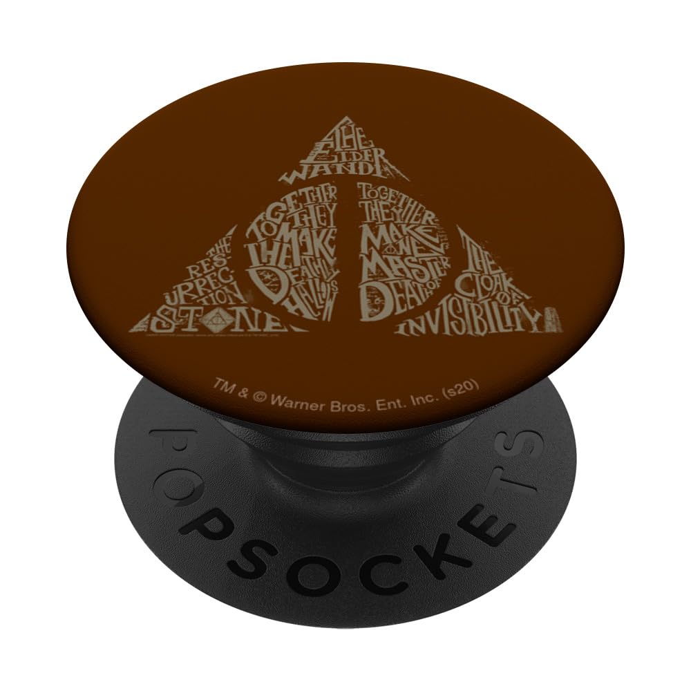 Harry Potter Deathly Hallows Typography PopSockets Swappable PopGrip