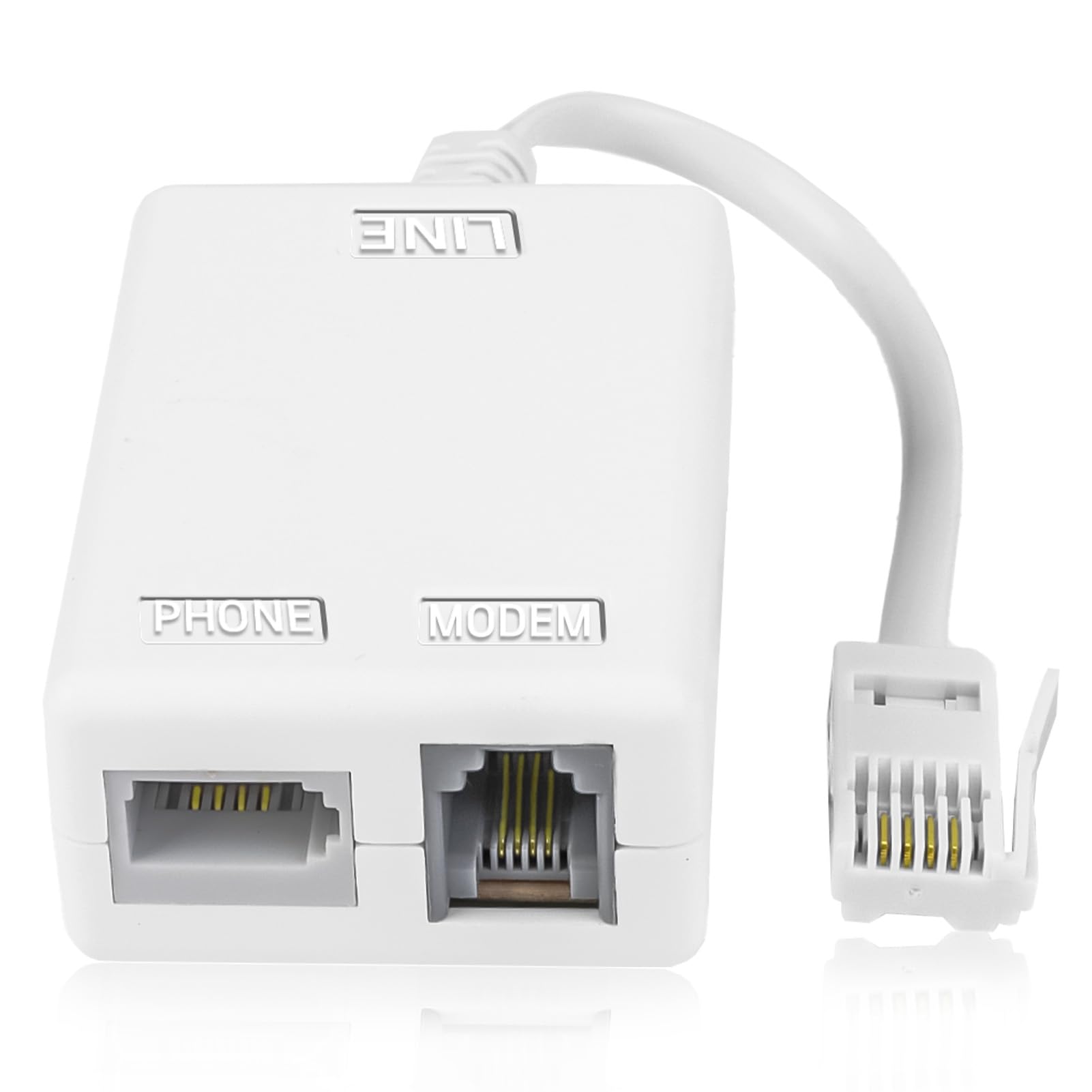 GBULTR BT Plug to ADSL RJ11 Broadband Internet Microfilter Splitter High Performance DSL Filter for Home Office Supports Landline Modem Router Wifi Telephone White Socket Cable for Sky BT