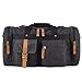 Plambag Large Canvas Duffel Bag Overnight Travel Tote Weekend Bag Dark Gray
