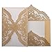 24pcs Vintage Wedding Invitations Cards with Laser Cut lace Flower for Bridal Shower,Engagement,Anniversary or other Event Ideas